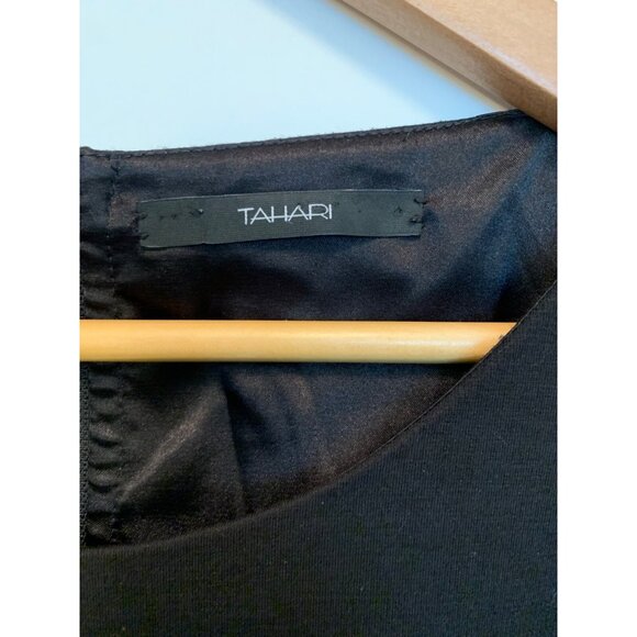 Tahari Women's Sleeveless Fit & Flare Black Dress Eyelet Lace Skirt Sz‎ Large - Picture 7 of 12